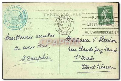 The GRANDE-CHARTREUSE - A Corner of the Convent — G. D. publisher, Voiron - 107 — Back