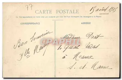 Nemours — Quai de Fromonville widziany z Champ de Mars — wydawca 1965 — Rewers