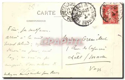 Montbéliard e o Castelo — vista panorâmica — editor não identificado — Verso