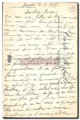 Bandol na Mar — Na Praia Renecros — E. Budry - Fot. Marselha — Verso