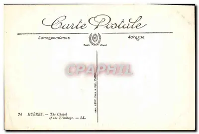 Hyères — De Kapel van het Ermitage — Imp. Levy Fils & Cie, Parijs, n°74 — Achterkant