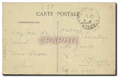 Reims — La Cathédrale — Éditeur impr. sur la carte, n° 139 — Verso