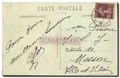 Reims — Katedra po bombardowaniu — OR, nr 65 — Rewers