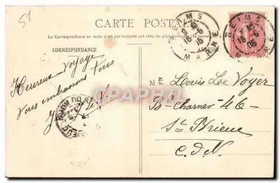 Reims - Bazylika Świętego Remigiusza — widok fasady — Gouttier, wydawca, Reims — Rewers