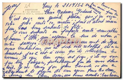 Zamek Cheverny — wydawca C. G. (C. G. Paris) — n° 44 — Rewers
