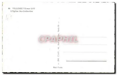 빌레노브-sur-롯 — 세인트카테린 성당 — C.P.A.P. 파리 — 뒷면