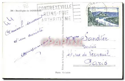 Basílica de Domrémy — Editor Roeder — n°701 — Verso
