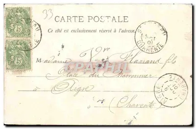 Stara pocztówka Bordeaux Hopital Civil — Rewers