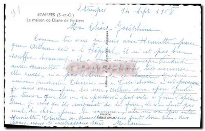Dom Diany z Poitiers — Étampes (S.-et-O.) — Wydawnictwo Étampes — Rewers