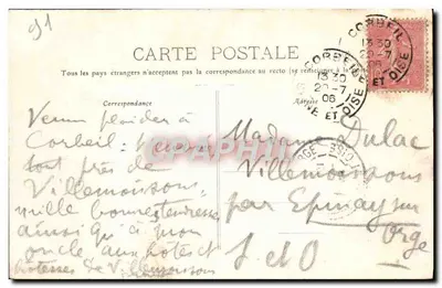 Corbeil - O Hotel-de-Ville - Vista sobre a Sena — Edição A. Bonvalot, Corbeil — Verso