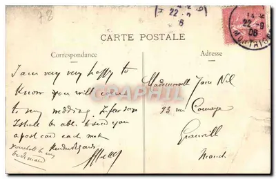 Stara pocztówka Paryż — Pałac Grand Trianon — Salony dla królowej Wiktorii w 1846 — Rewers