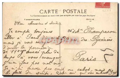 Versailles — Facade of the Castle — Publisher: S. C. P. (Series 10c) — Back