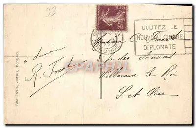 Bordeaux - Widok zatoki BR — wydawca Bloc Frères, nr 112 — Rewers