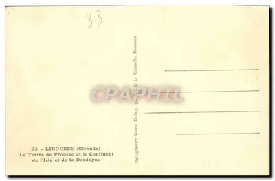 Libourne (Gironde) — Zbieżność rzeki Isle i Dordogne — Heliografię Marcel Delboy — Rewers