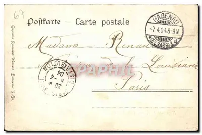 Hagenau i. E. — Torre dos Cavaleiros — editor não visível — Verso