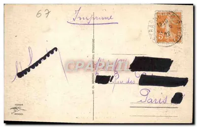 Strasbourg - Porta Szpitala — Rue d'Or i Katedra — wydawca anonimowy, nr 424 — Rewers