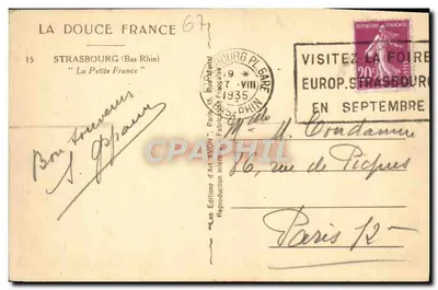Strasbourg — La Petite France — Éditions d'Art Yvon — Rewers
