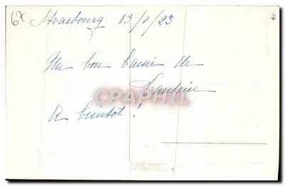 Strasburg - Kleberplatz — widok placu z kościołem i budynkami — wydawca nieznany, numer serii nie widoczny — Rewers