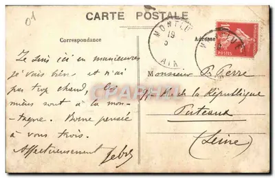 Montluel (Ain) — Ogólny widok z Côteau St-Barthélemy — M. Bronzette, Montluel (Ain) 15 — Rewers