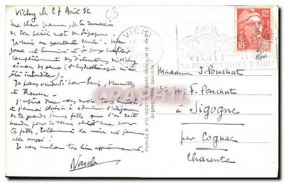 Vichy — Margens do Allier — Embarcadouro de canoagem — G. d'O. Goutte — Verso