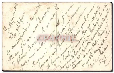 Soldaat en vrouw — liefdesscene met gedicht — La Favorite, n°2465/3, Parijs — Achterkant
