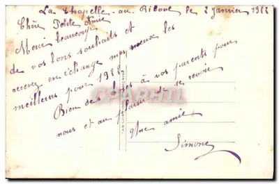 Róża i krajobraz — Szczęśliwy Nowy Rok — wydawca M. 337 — Rewers
