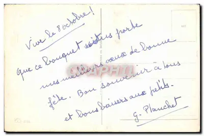 Bouquet of roses and peonies — Happy Birthday — unidentified publisher, series number not visible — Back