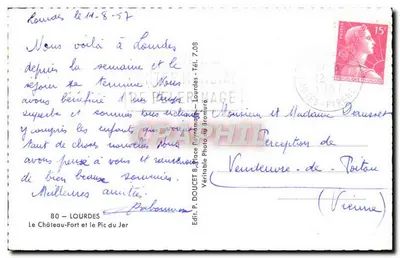 Lourdes — Il Castello-Fortezza e il Pic du Jer — Edilux — Verso