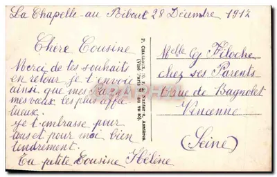 Chapelle-au-Bibout — scenka zimowa z kościołem i horyzontem — Gloria, nr 511 — Rewers