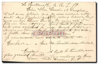 Soldado e jovem mulher — cena romântica — J.M.T. Paris n°225 — Verso
