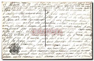 Soldado e família — 'O cumprimento do Poilu' — J.K. n°9424 — Verso