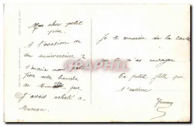 Menina segurando um buquê de rosas — Masange 253 — Verso