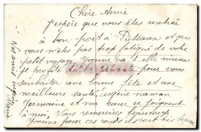 Jovem mulher escrevendo uma carta — Feliz Aniversário — Irisa, série 3124 — Verso