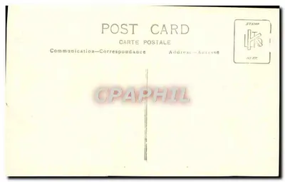 Ragazza in abito drappeggiato — grande fiocco bianco — cartolina — Verso
