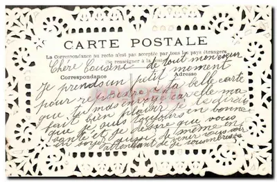 Geschenkkaart — Cémoignage d'Amitié — onbekende uitgever — Achterkant