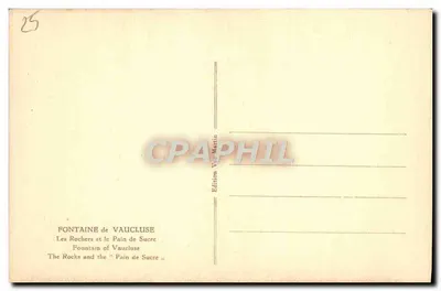 Les Rochers et le Pain de Sucre — Vaucluse — Wydawnictwo V. Martin — Rewers