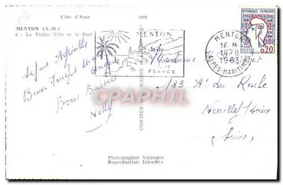 Menton (A.M.) — La Vecchia Città e il Porto — Combiér — Verso