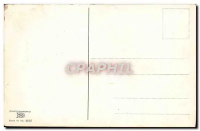 Pejzaż z chatką — kwiaty fioletowe i las — Photochromie, seria 85, nr 2016 — Rewers