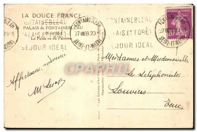 O Palácio visto do Pátio — Fontainebleau — Les Éditions d'Art Yvan, Paris — Verso