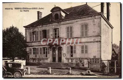 Bilhete postal antigo Verpillières Sur Ource La Mairie Automobile