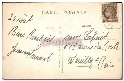Bilhete postal antigo Verpillières Sur Ource La Mairie Automobile — Verso