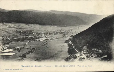 Vallée de Celles (Vosges) — Celles-sur-Plaine — Vista da Soye — Cl. Thomas, editor, em Celles N° 5187