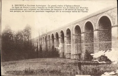 Bilhete postal antigo Brunoy e arredores O grande viaduto de Epinay sous Senart