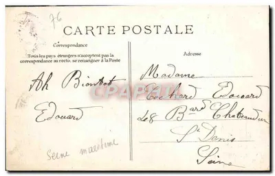 Le Havre — O Hotel de Ville — editor desconhecido, n° 115 — Verso