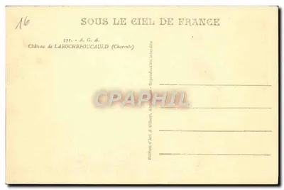Zamek Larochefoucauld — Charente — Wydawnictwo Artystyczne A. Gilbert — Rewers