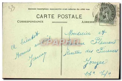 Bordeaux — Rustykański most w Parku Bordelais — wydawca nieznany, n° 27 — Rewers