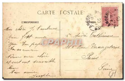 Angers — Estátua do escultor angevin David d'Angers — F. Duvivier, editor, Angers — Verso