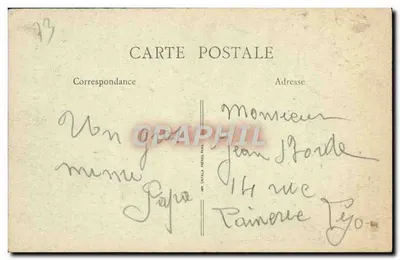 Chambéry — Pomnik J.-J. Rousseau autorstwa Lémenc — wydawca B. F. Paris — Rewers