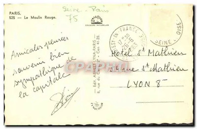 Le Moulin Rouge — Paris — Édit. Italcolor — Rückseite