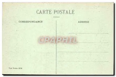 Reims w latach bombardowań 1914-1917 — Katedra - W Absydzie, szczegół Galerie Haute odwróconej — Kolekcja G. Dubois, Reims — Rewers